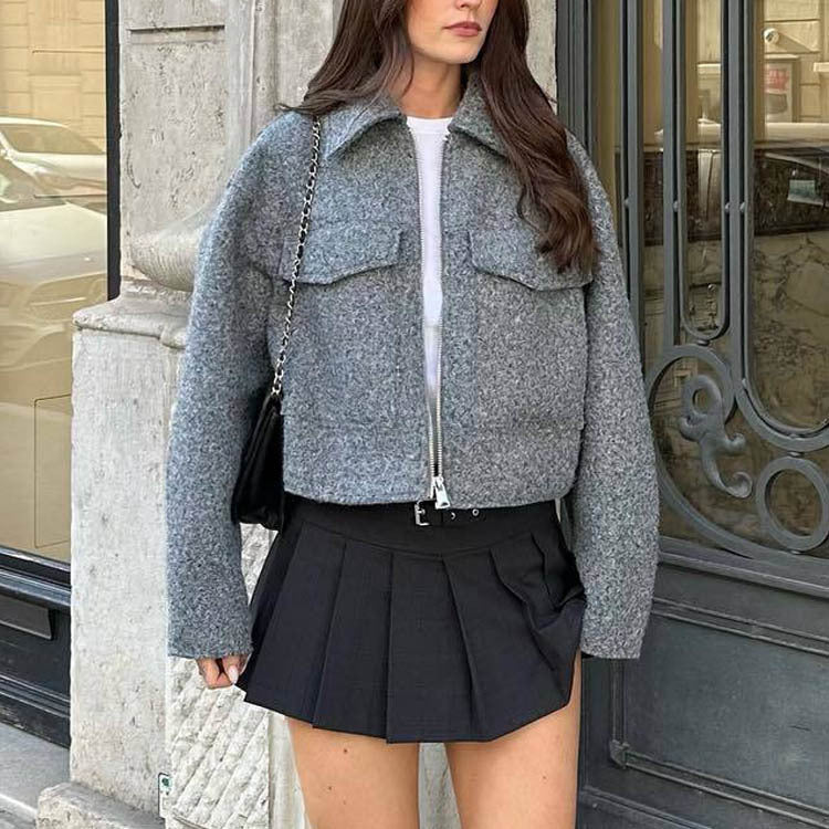 Veste courte tendance avec zip