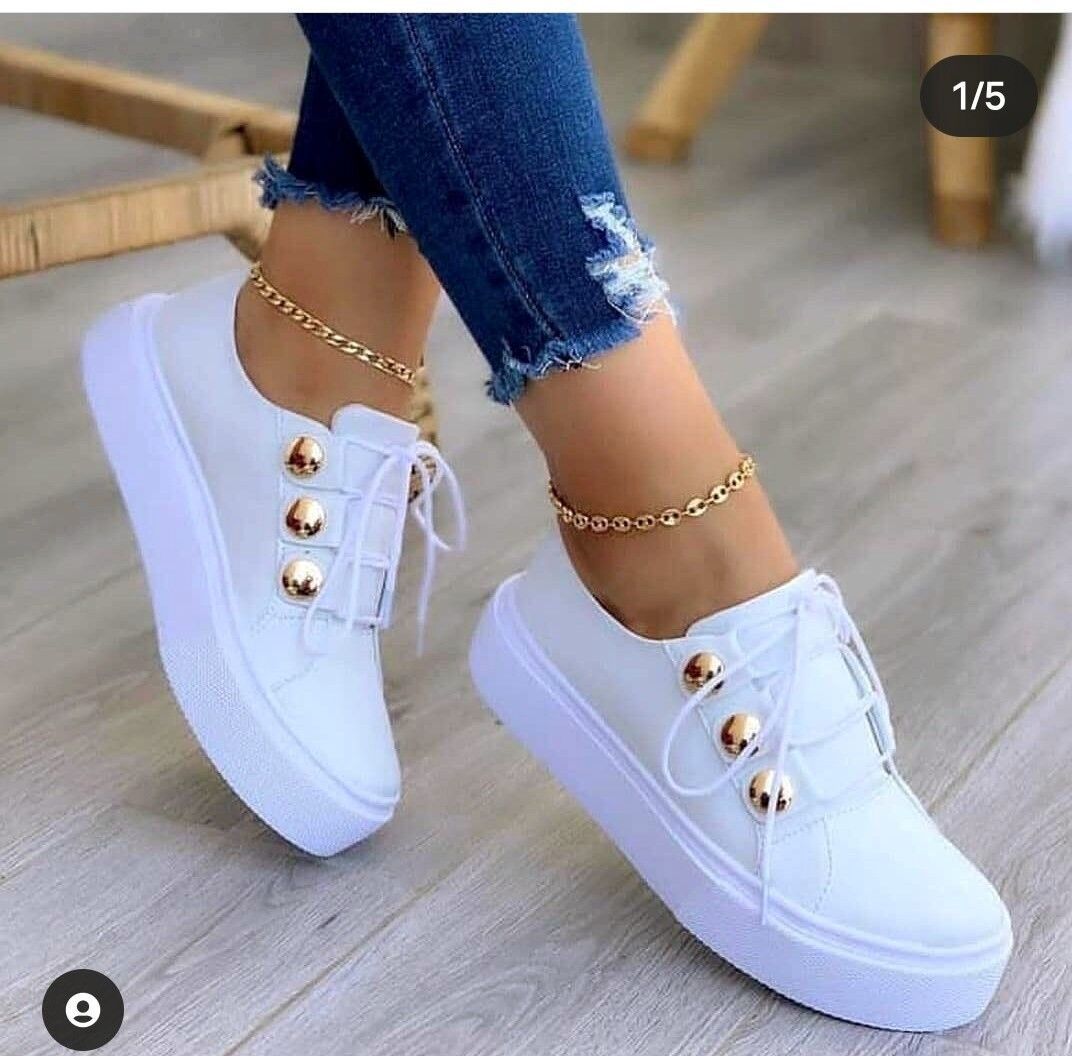 Chaussures Blanches Plateforme Souple