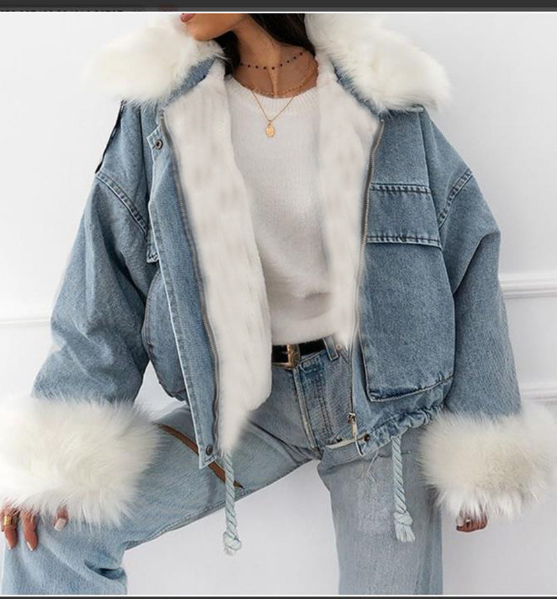 Veste en Jean Blanc Lavé