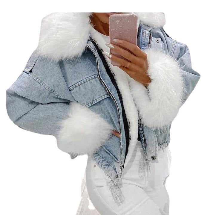 Veste en Jean Blanc Lavé