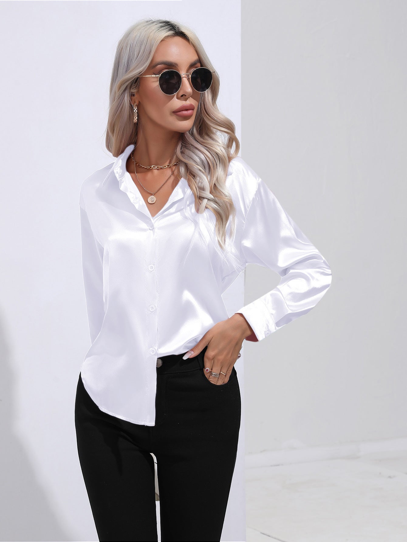 Blouse élégante en satin