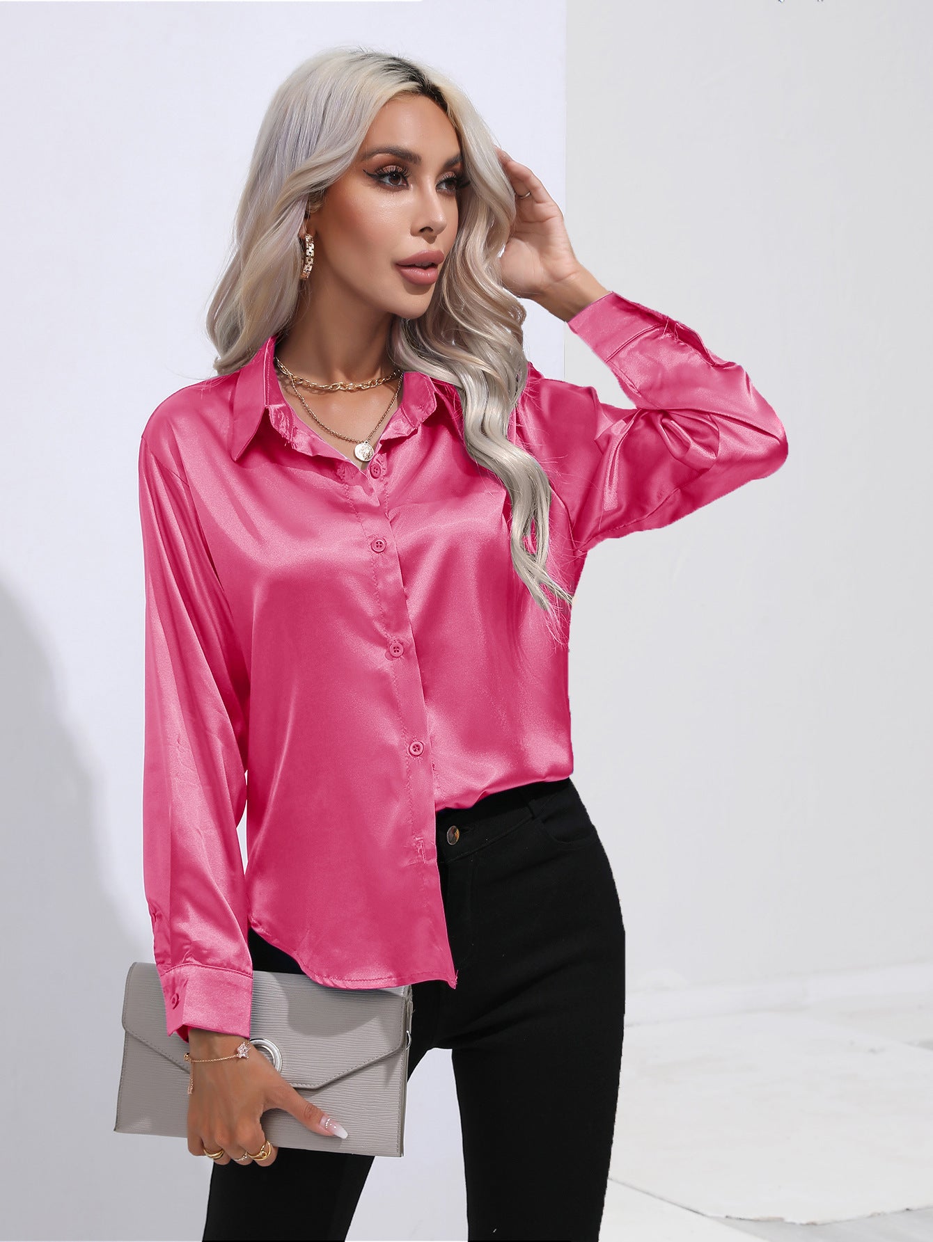 Blouse élégante en satin