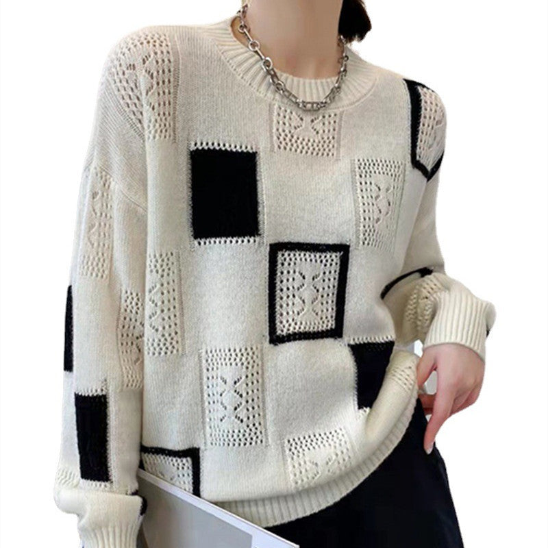 Pull élégant avec patchwork