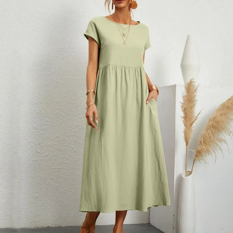 Robe pour Femme Été Nouvelle Encolure Ronde