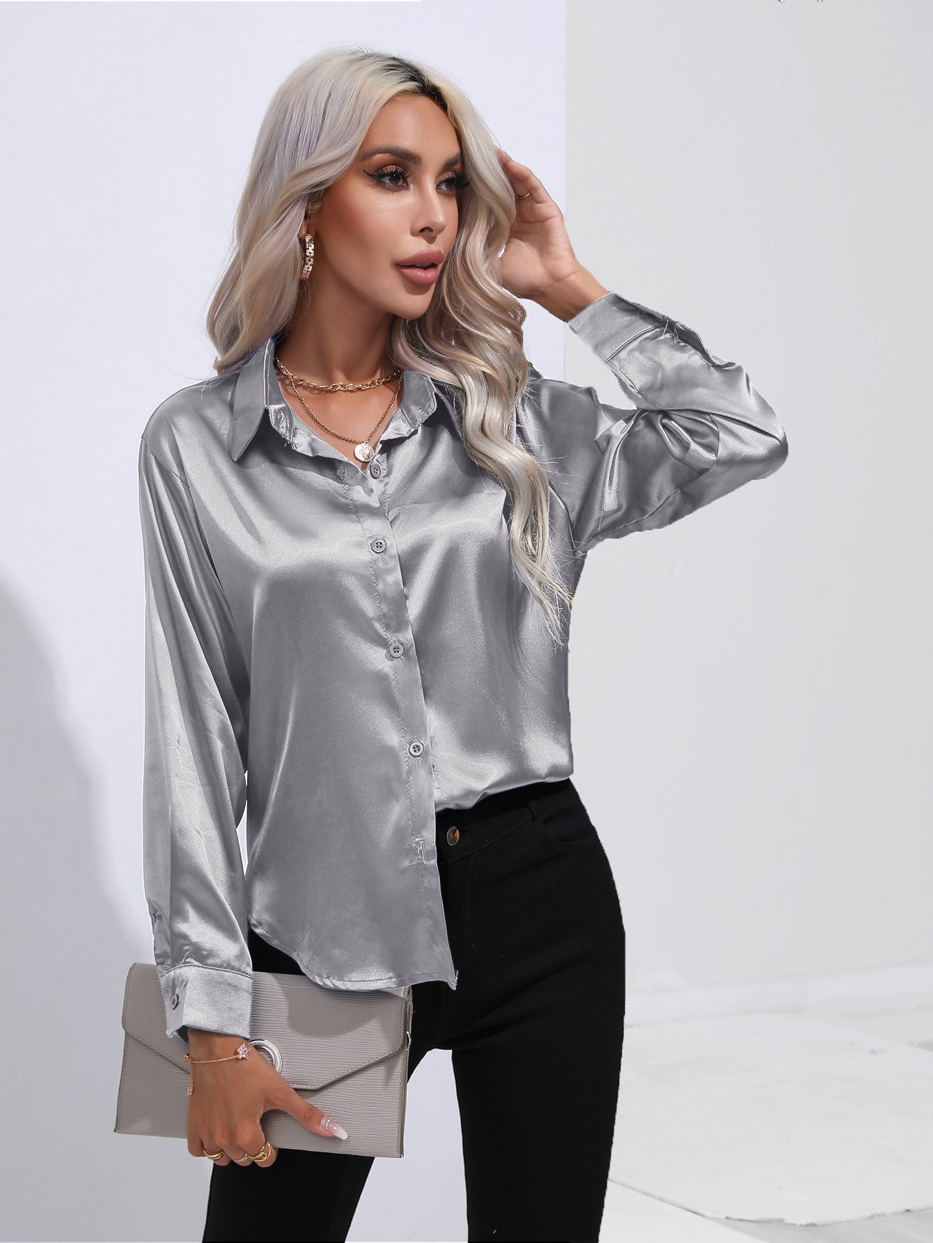 Blouse élégante en satin