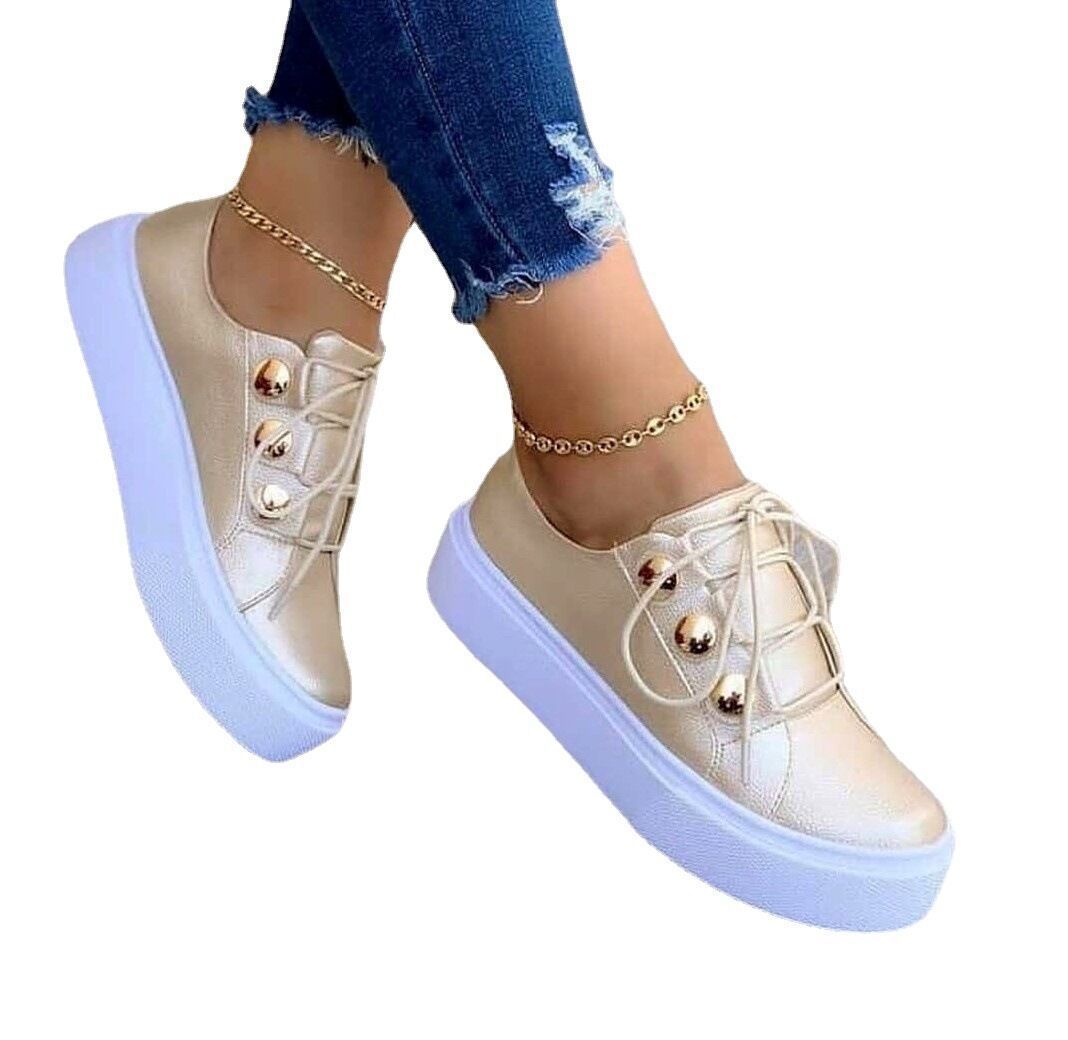 Chaussures Blanches Plateforme Souple